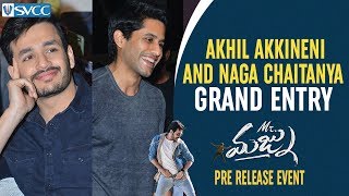 Akhil Akkineni and Naga Chaitanya Grand Entry | Mr Majnu Pre Release Event | Jr NTR | Nidhhi Agerwal