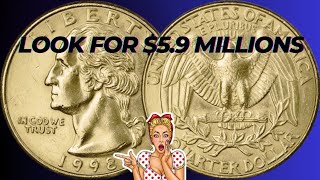 Most valuable 1998 Liberty Quarter Dollar Coin Worth Millions! ~ Coins Look For  Money!