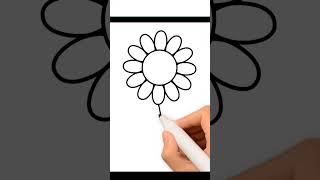How to Draw a Sunflower Very Easy / Sunflower Drawing / Flower Drawings / Easy Drawing #Shorts