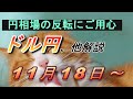 【TAKA FX】円相場の買戻しに要警戒！　ドル円他各通貨の環境認識解説。各種指数、GOLDなど　11月18日(月)～