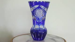 Vintage German Cut Crystal Vase