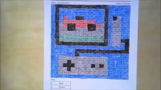Video Game- Subtraction Speed Coloring
