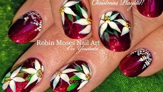 DIY Christmas Nails | Red Poinsettia X-mas Nail Art Design Tutorial