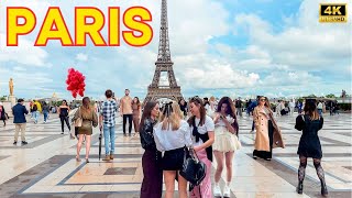Paris, France 🇫🇷 - Paris 2024, Sunny Day at the EIFFEL TOWER | Paris Walk 4K  (▶1h)