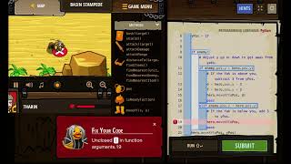 How to Beat Basin Stampede in code combat by messing up