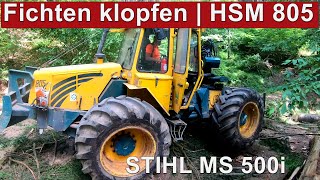 Fichten klopfen mit STIHL MS 500i und HSM 805 !SOUND-MONSTER!