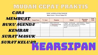 Cara Membuat Buku Agenda Kembar/Buku Agenda Surat Masuk dan Surat Keluar