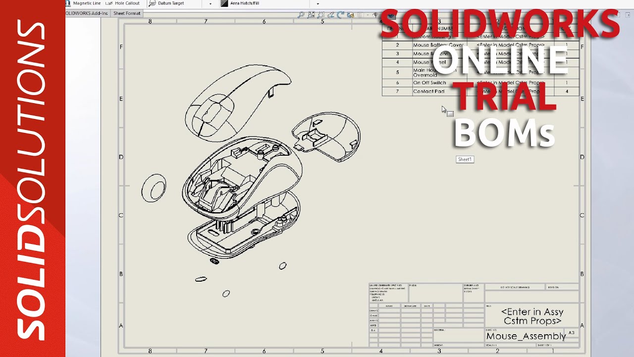 How To Produce BOMs And Exploded Views In SOLIDWORKS - SOLIDWORKS ...