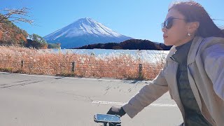 Cyling around Lake Kawaguchiko Mt Fuji Daytrip