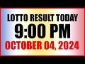 Lotto Result Today 9pm Draw October 4, 2024 Swertres Ez2 Pcso