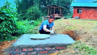 The process of building a clean, sturdy toilet on the new farm alone - Lý Mai Farmer