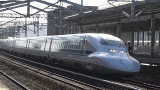 【4K】JR山陽新幹線　のぞみ700系新幹線(16両編成)　福山駅通過