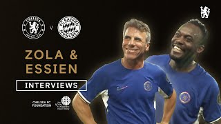GIANFRANCO ZOLA & MICHAEL ESSIEN On-Pitch Interviews | Chelsea Legends 4-0 FC Bayern | 09/09/2023
