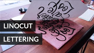 Lettering Linocut Print Making Process