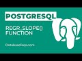 PostgreSQL REGR_SLOPE() Function | REGR_SLOPE in PostgreSQL | PostgreSQL REGR_SLOPE Function