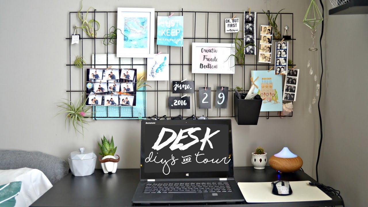 Desk Diy Decor Makeover Tour Injoyy Youtube