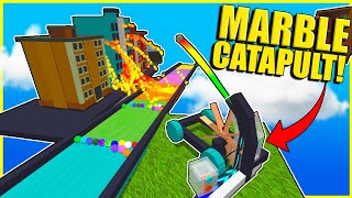 Making A Marble Catapult Destroy A Building - Marble World Gameplay