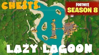 all lazy lagoon chest locations guide fortnite battle royale season 8 - wo ist in fortnite das stein schwein