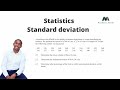 Mlungisi Nkosi | Grade 12 Mathematics | Statistics | Measures of Dispersion | Standard Deviation