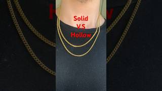 Solid VS Hollow Miami Cuban Link Chain Comparison🔥14k 3mm #gold #jewelry #miami #cuban #benz #ice