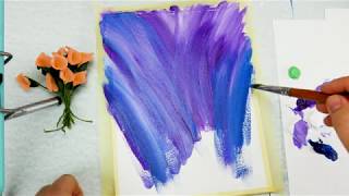 Quick and Easy Trick to paint lavender field /Acrylic Painting for Beginners.