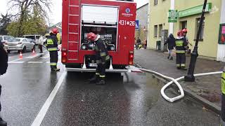 Pożar kamienicy przy ul  Piłsudskiego w Końskich - 02.11.2017