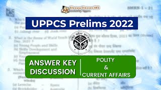 UPPSC PCS PRELIMS ANSWER KEY || POLITY & CURRENT AFFAIRS || SET-B