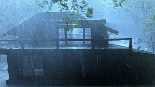 Dispel Worries to Deep Sleep with Sweeping Rain, Dense Wind \u0026 Thunder on Fragile Tin Roof at Night#3