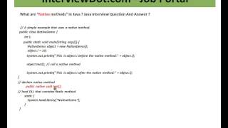 Java Interview Questions And Answers Java Native Method Explain