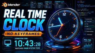 Create a Real-Time Clock in Blender | No Keyframes, No Timeline Animation