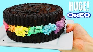 How to Make a HUGE Rainbow Oreo Cake | Fun & Easy DIY Desserts at Home!