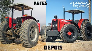 Antes \u0026 Depois - Trator Massey Ferguson 292 ano 2009 - Schulis Customs Projects (before and after)