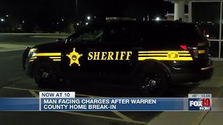 Man facing charges after Warren County home break in, police chase