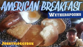 American Breakfast Food Review at Wetherspoons