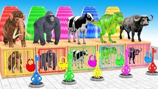 Cow Elephant Gorilla Mammoth Dinosaur Guess The Right Key ESCAPE ROOM CHALLENGE Animals Cage Game HD