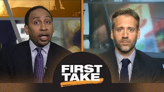 Stephen A. shuts down Max saying Kevin Durant 'needs' Steph Curry on court | First Take | ESPN