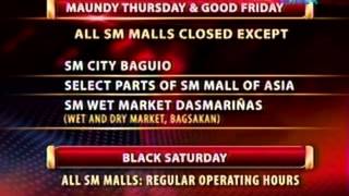 24 Oras: Mall schedules ngayong Semana Santa