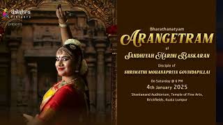 Sandhiyah Harini Baskaran | Bharathanatyam Arangetram | Dakshra Fine Arts