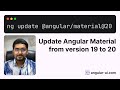 Update Angular Material 19 to 20 | angular-ui.com | #angular #coding #angular20 #angularmaterial