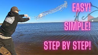 HOW TO : Easily Throw 6 and 8 foot Cast Nets!! (Teeth and Shoulder not required!)
