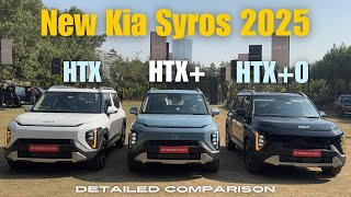 New Kia Syros 2025 🔥 Top 3 Variants compared | HTX vx HTX+ vs HTX+(O) | Which one should you pick?