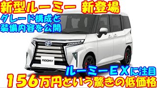 新型ルーミー、新登場！ 156万円を実現する ルーミーＥＸ に注目！ 新型アルファードミニと呼ぶにふさわしい最上級グレードも予想。