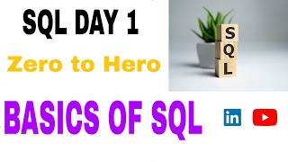 SQL DAY 1 - Basics of SQL. . . . Zero to Hero- 30 Days Challenge .. #sql #sqlforbeginners
