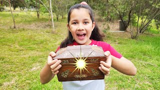 TREASURE HUNT ADVENTURE with ZOE + DAD! We found a buried treasure chest!