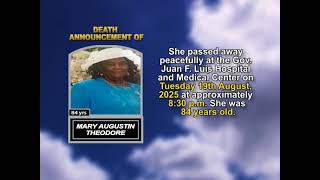 Mary Augustine Theodore ~ Short Obituary