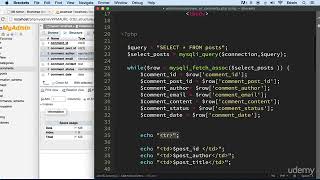 3 Creating the Query for displaying comments in admin part 1 - CMS COMMENTS - PHP COURSE CMS PROJECT