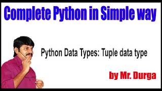 Fundamental Data Types || Python Data Types Tuple data type