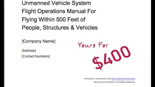 FAA Section 333:  You Need a 500 Foot Operations Manual