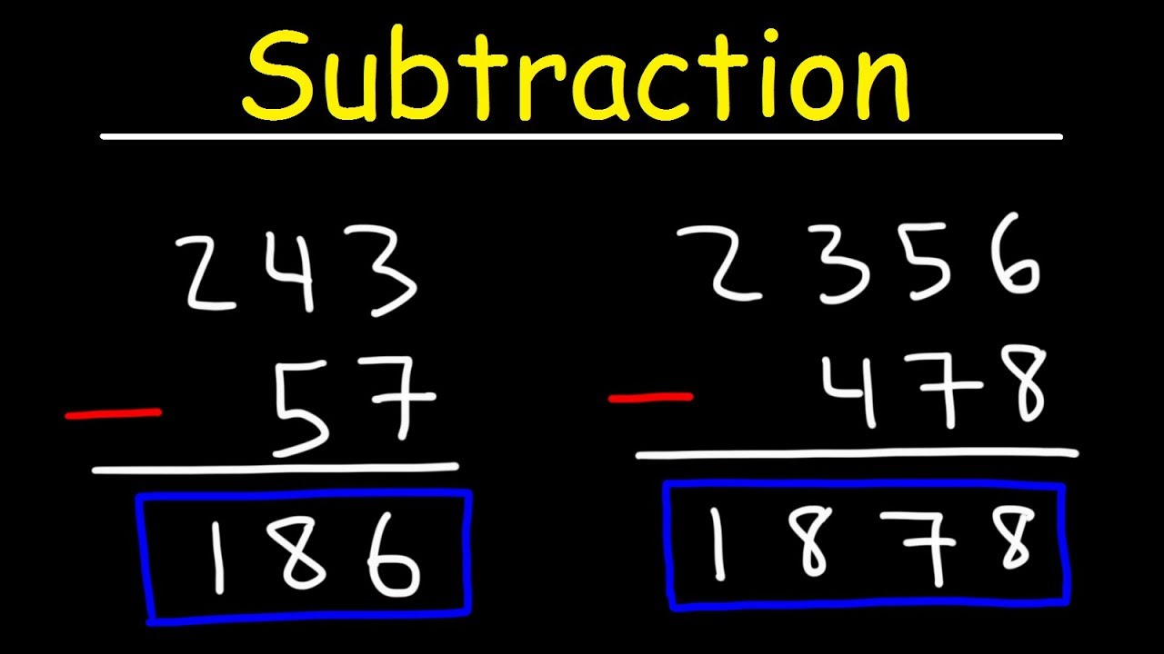 Subtraction Math Basic Introduction Youtube