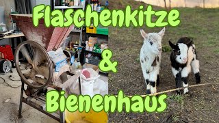 Selbstversorger Vlog alte Getreidequetsche zwei neue Ziegenkitze Bienenhaus vorbereiten Gartenarbeit